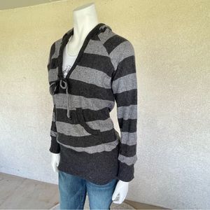 Ella Moss Striped Hooded Pullover Sweater